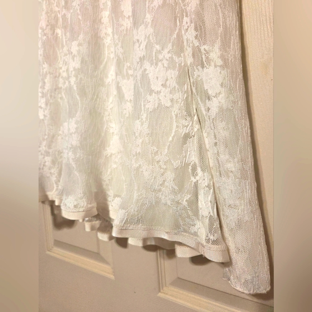 $395 NWT French See by Chloe Crystal White Lace Long Sleeve Top . Size 36 (US 5) - Picture 6 of 15